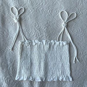 NEW Nordstrom White Ribbed Bandeau